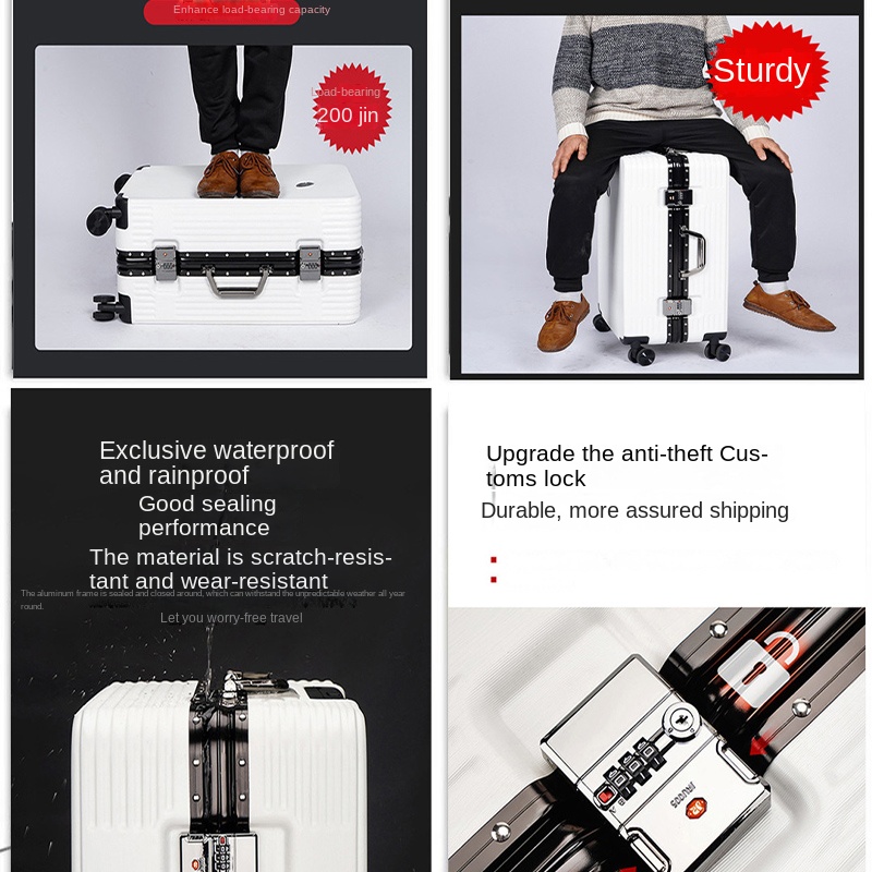 Koper Berbingkai Aluminium unt - Spinner Wheel Rolling Suitcase 20 Inch ulasan dan harga